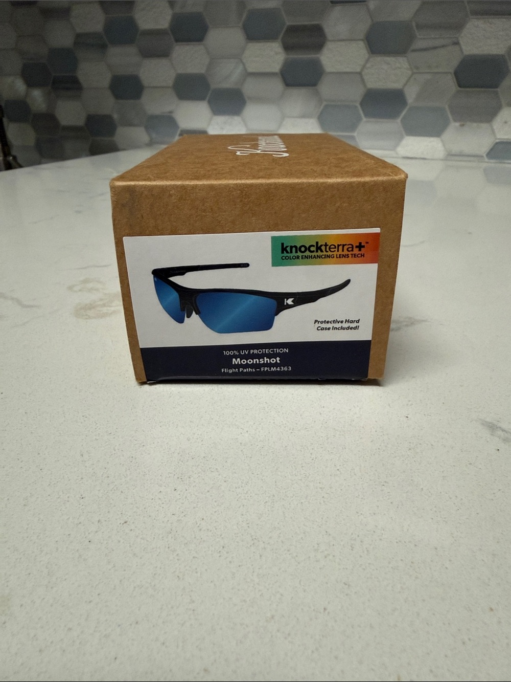 knockterra Moonshot Men’s Sunglasses - Blue Lenses, Black Frame